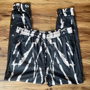 Gray White Tye Dye Jogger Pants Lounge Pants with Drawstring Size Medium